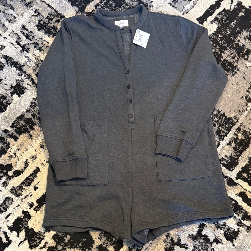 AECharcoal Long-Sleeve One-Piece Pajama Romper